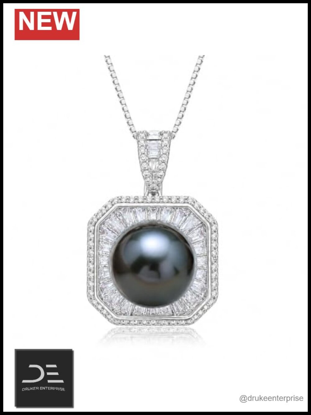 Natural Tahitian Pearl Necklace Sterling Silver 925 Luxury Jewelry Gift